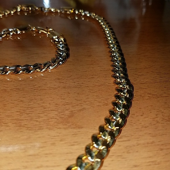 Mens "Titus" Two-Tone Necklace and Bracelet Set - Picture 6 of 6